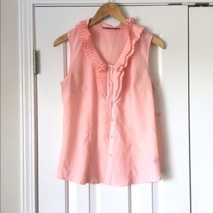 The Limited peach ruffle sleeveless top